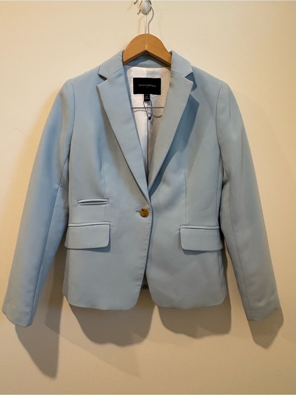 Banana Republic Fresh Blue Single Button Fully Lined Stetch Blazer 0P - Picture 2 of 16